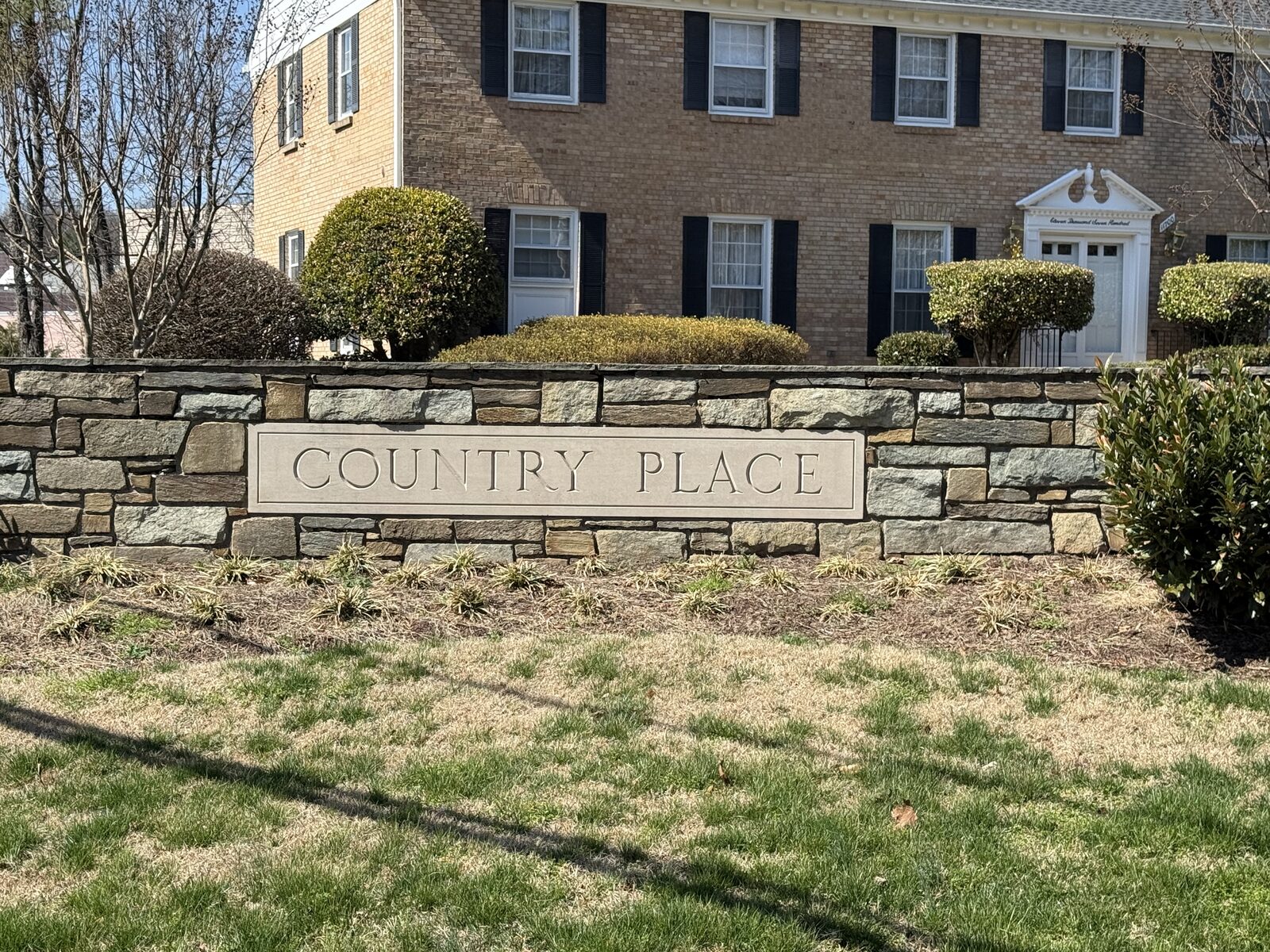 Country Place Entrance at Gregerscroft Rd